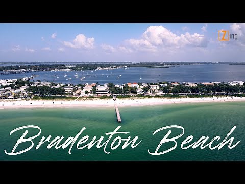 Bradenton Beach on Anna Maria Island Florida [aerial drone view]