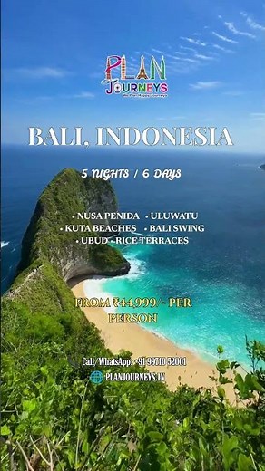 Bali, Indonesia 🇮🇩 | 5 Nights 6 Days Tour Package from ₹44,999 | Plan Journeys