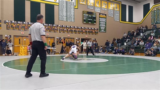Wilmington's Logan Van Duyne wins a sectional title at 190 over Seneca's Landen Venecia less than two weeks after the loss of Wilmington head coach Nick Dziuban. After the match, Venecia put on a shirt honoring Dzuiban. The shirts were worn by many of the sectionals' wrestlers and coaches over the last two days. A gift basket was also raffled off, with the proceeds going to Dziuban's family. | Daily Journal Sports
