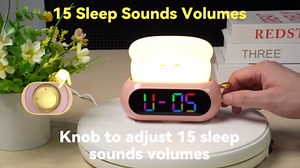 Netzu Alarm Clock for Kids, OK to Wake Clock with Night Light and Sound Machine, Pink Clock with 10 RGB Color, 6 Alarm Tones, Nap Timer, Snooze, Bedside Clocks for Girls Kids Teens Birthday Gifts