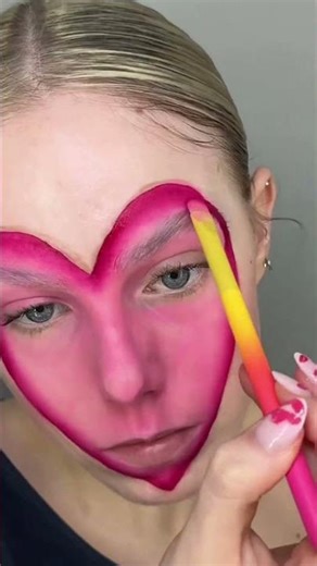 VALENTINES CAKE FACE MAKEUP 🍰 #creativemakeup #valentinesmakeup #makeuptransformation