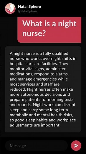 What is a night nurse?