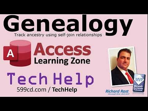 Microsoft Access Genealogy Database. Track Ancestry. Build a Family Tree. Self Join.