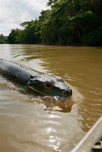 20FT ANACONDA Charged Our Boat 😳🐍 #amazon #shorts #youtubeshorts #viral #trending #youtubesearch
