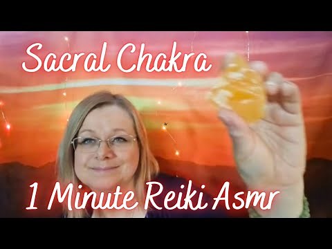 Reiki to unblock your sacral chakra. Asmr orange calcite crystal healing