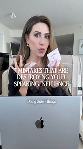 7 mistakes that are destroying your speaking influence ❌ Follow for advice that helps you stand out and get booked as a speaker! #keynotespeaker #publicspeakingtips #storytellingtools #speakwithimpact #stagepresence | Jen Gottlieb