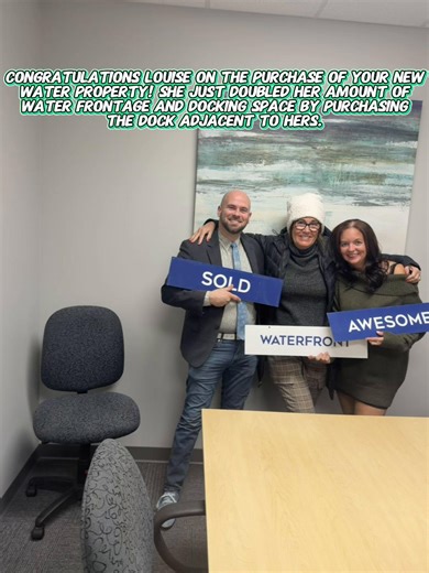 Congratulations Louise on the purchase of your new water property! She just doubled her amount of water frontage and docking space by purchasing the dock adjacent to hers. Thanks to the Sellers, Amy for working up our title work and getting us from contract to close in just two short weeks, Janet for closing us out today and mostly Louise for your continued trust and friendship over the years. Sam Greenstein 📱616-377-8312 Amanda Zandstra 📱616-403-7776 The Greenstein Group-Coldwell Banker Woodl