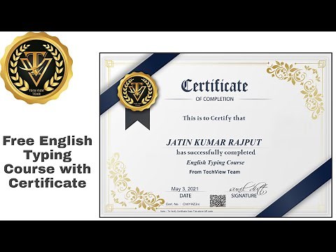 English Typing Course with Certificate | Free English Typing Certification Course | JKR Updates