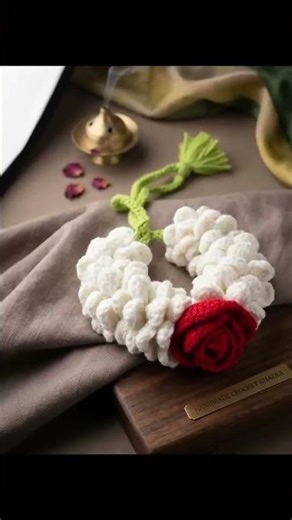 jesmin red rose gajra for a stunning. traditional look