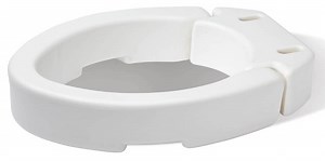 Carex Elongated Raised Toliet Seat, 3 1/2" Height, White, 300 lb Weight Capacity
