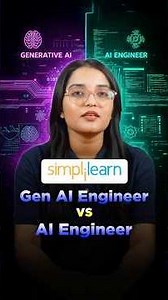 🔥Generative AI Engineer vs AI Engineer: What’s the Difference? 🤖#shorts #simplilearn