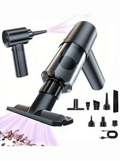 This High-Power Wireless Handheld Vacuum Cleaner Combines Blowing And Vacuuming Functions, Equipped With A HEPA High-Efficiency Filter And USB Charging. Portable Air Duster, Suitable For Sofa, Seat And Home Cleaning. Fashionable Design, Durable, With Both Convenience And High Performance. Can Also Be Used For Car Vacuuming And Keyboard Cleaning. Lightweight And Compact, Equipped With Efficient Filter, Brushless Motor And Dust Collector, An Ideal Choice For Tech Enthusiasts And Pet Owners. | SHEI