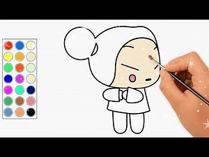 como dibujar y colorear a pucca, dibujos para niños