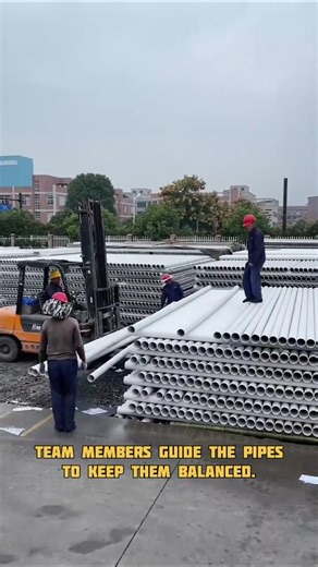 Efficient PVC Pipe Loading with Forklift Industrial Work Process