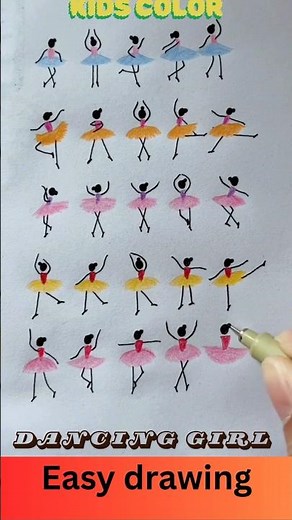 How to draw dancing girl!# #drawing #art#artvideo