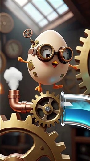 Steampunk Egg’s Gear Run! 🥚⚙️🔥 | Stylish Mechanical Loop Animation
