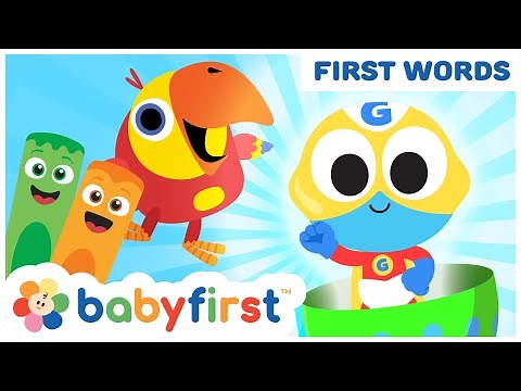 Toddler Learning Video Words w Color Crew & Larry | Baby Learning First Words & ABC | Baby First TV