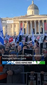 Around 20,000 people gathered in Trafalgar Square to call for Hamas to release those who they took during their incursion in Israel on 7 October. Some participants wept as the names of hostages were read out. Pro-Palestinian protests were also held in the capital over the weekend #Israel #Gaza #Hamas #Palestine #Protest #Hostage #London #TrafalgarSquare | Sky News