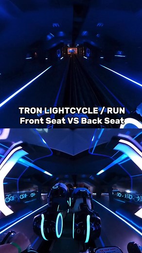 TRON Lightcycle / Run: Front Seat vs. Back Seat! Personally, I prefer back seat (or row 6) as you get a much better view of the visual effects!