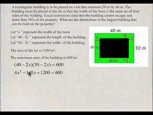 Quadratic Equations - Solving Word problems by Factoring 1c