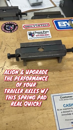 Align and engance the performance of your Trailer Axles with this Adjustable 2 1/2” Spring Pads. Compatible with 10K Trailer Axles! If you want to upgrade your trailer axles. Look no further! ‘Cause our adjustable spring pads, you can now easily fine-tune the suspension of your trailer to meet your specific needs. Whether you’re hauling heavy loads or require smoother rides, these spring pads offer maximum versatility and control over your trailer’s suspension system.Constructed with durability 