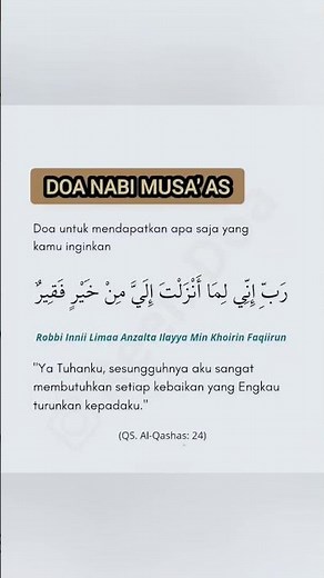 DOA NABI MUSA'AS #doa #islamic #foryou