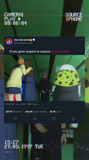 If you are gave respect to sukuna" you are safe"...