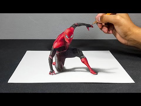 Amazing 3D Drawing of Spider-Man | Spider-Man Far From Home | - ART-CYO