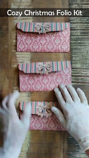 Cozy Christmas Folio 🎄✨ Pockets, Ephemera & Holiday Charm #shorts