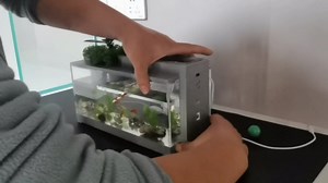 Mini Aquarium, 1.4 Gallon (5.4 Liter) Acrylic Aquarium, Small Fish Tank with Filter and LED Light, Office Desktop Fish Tank, Peacock Fish Tank, Fighting Fish Tank