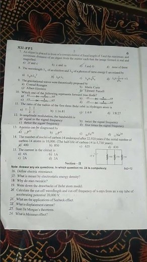 Brother's Union 2nd revision 12th physics question paper