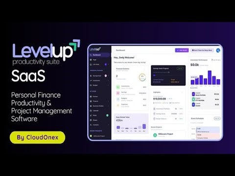 LevelUp SaaS All in One Personal Finance, Productivity Project Management Suite