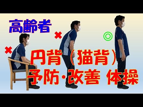 【 円背 （ ねこ背 ） 予防 改善 体操 】 高齢者 介護老人保健施設 サンライズヒル リハビリ 転倒リスク 軽減 早めに治そう 正しい 姿勢 若さを保つ