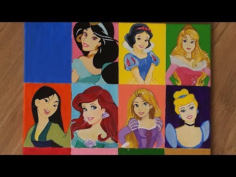 Disney Princess Acrylic Painting on Canvas Part 1