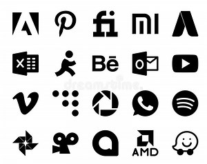20 Social Media Icon Pack Including Photo. Whatsapp. Outlook. Picasa Editorial Photography - Illustration of icon, picasa: 264532382