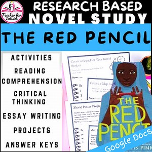 The Red Pencil Andrea Davis Pinkney Novel Study Curriculum Lessons Answer Keys