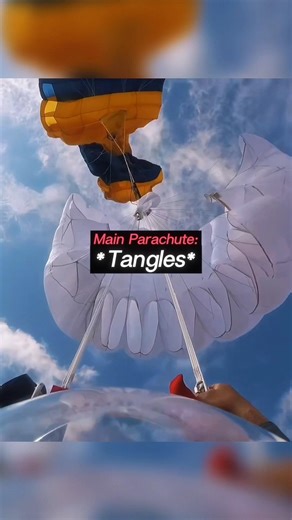 POV of Parachutes Tangling During Skydive!