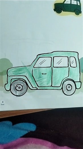 kids car colour book drawing | easy colour pencil | car colour book #cardrawing #youtubrshorts