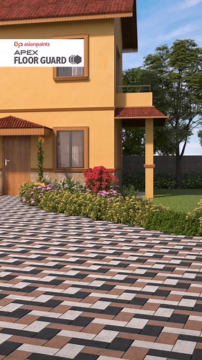 Beautify terrace floors, walkways and driveways to perfection with Asian Paints Apex Floorguard. #FloorKaMakeover #AsianPaints #Apexfloorguard #Floordesigns #Floorpatterns #Homedecor #Shades #Ultimateprotection #Uniqueshades #Colourful | Asian Paints
