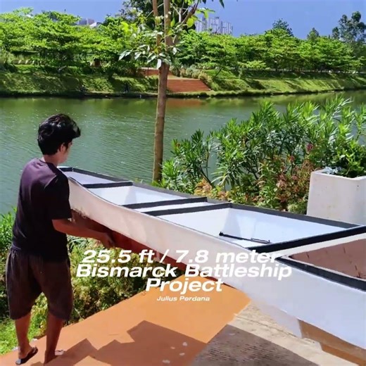 Bismarck Battleship project update : Floating test on front section #battleship #bismarck