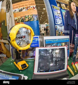 U.S. Department of Agriculture (USDA) Agricultural Research Service (ARS) displays modified over-the-counter items that use ultraviolate lighs, video camera, and a smart device transmitter to provide quick identification of various chemical and biological elements at the 4th USA Science & Engineering Festival at the Walter E. Washington Convention Center, in Washington D.C, on Sunday, April 17, 2016. U.S. Department of Agriculture (USDA) is a sponsor of and exhibitor at USASEF. Multiple USDA age