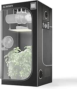 AC Infinity CLOUDLAB 733, Advance Grow Tent 3x3, Thickest 1" Poles, 2000D Mylar Canvas, Lab-Tested Highest Reflectivity, Largest Zipper Window, Controller Mount Plate, 36" x 36" x 72" Indoor Growing