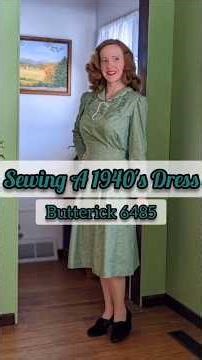 Sewing A 1940's Dress | Butterick 6485 #vintagefashion #sewing
