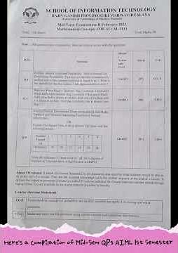 RGPV CSE-AIML First Semester Mid Sem and End Sem All Question Papers with PDF