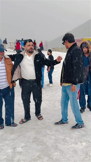 Snowfall enjoying with friends in Naran