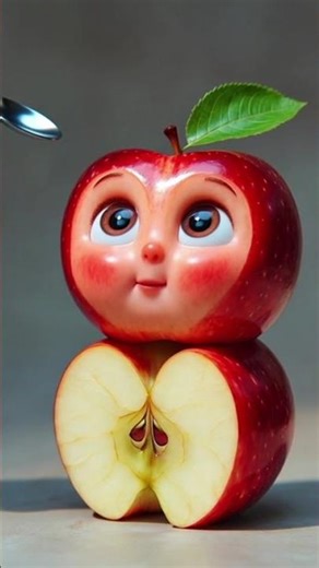 Adorable Apple Baby Animation | Satisfying Fruit Art 🍎✨
