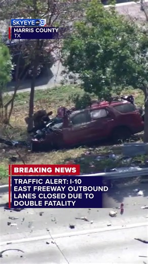 Traffic Alert: 2 people killed in a 3-car accident. Skyeye 13 is at I-10 East at Monmouth. Authorities say this may take hours to investigate and that the outbound lanes remain closed. More on ABC13 at 3PM.