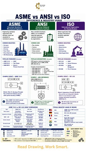 ASME vs ANSI vs ISO Explained | Key Differences Every Engineer Must Know