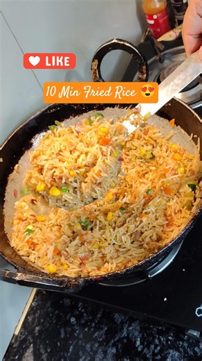 Street Style Veg Fried Rice 😍 | 10 Min Quick Recipe