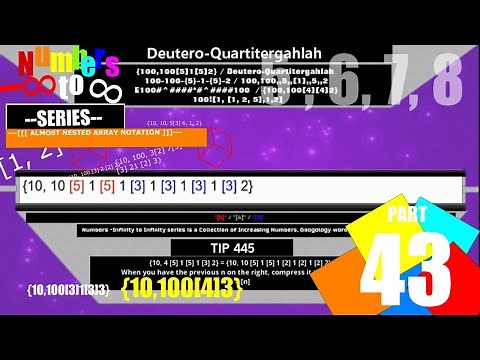 Numbers -Infinity to Infinity Series Part 43 - Going from 5 to 8 Dimensional Arrays